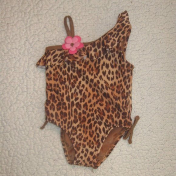 5/$30 Girls Baby Buns Swimwear Animal Print One Piece Swimsuit - Picture 1 of 2